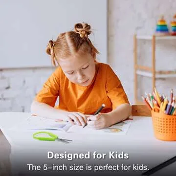 Sokoweii Loop Scissors for Toddlers, 5 Inch Adaptive Design, Right and Lefty Support, Easy-Open Squeeze Handles 3 Pcs