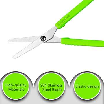 Sokoweii Loop Scissors for Toddlers, 5 Inch Adaptive Design, Right and Lefty Support, Easy-Open Squeeze Handles 3 Pcs