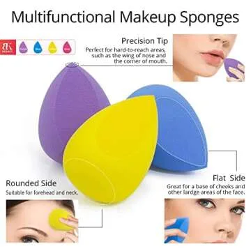 BEAKEY 4+1 Makeup Sponges Set with Kabuki Brush
