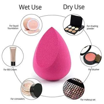 BEAKEY 4+1 Makeup Sponges Set with Kabuki Brush