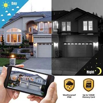 faleemi Wireless WiFi Rechargeable Battery Powered Security Camera, Full HD Weatherproof Surveillance Camera with Motion Detection, Night Vision, 2 Way Audio, Memory Card Slot, Cloud Storage (White)