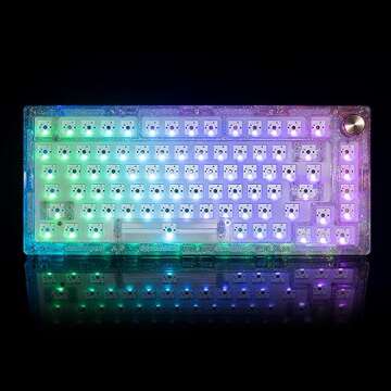 GK GAMAKAY SN75 75% Mechanical Keyboard Kit, VIA Programmable Hot Swap Tri-Mode Bluetooth/Type-C/2.4G RGB Customized Keyboard Kit PCB Mounting Plate EVA Sound Insulation Mat (Sequins Cover)
