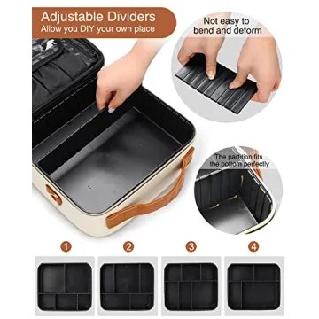 Relavel Makeup Case with Adjustable Dividers for Travel
