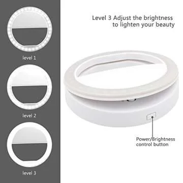 Selfie Ring Light,Selfie LED Camera Light with 36 LED,Nacycase LED Selfie Ring Light for Phone Camera Photography Video