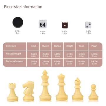12.5" Magnetic 3-in-1 Large Travel Chess Checkers Backgammon Set - Foldable and Portable Board Game with Premium Chess Pieces for Adults and Kids