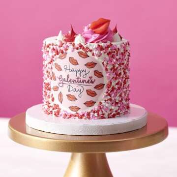 DECOPAC Valentine's Day Quins, 18oz, Fancy Sprinkles In Heart Shapes, Candy Sprinkles in Handheld Container, Edible Sprinkles For Celebration Cakes, Cupcakes, Cookies