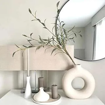 Stylish White Ceramic Donut Vase for Home Decor