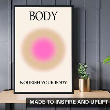 Mind Body Soul Print Positive Aura Posters For Room Aesthetic, Colorful Aura Poster Energy Wall Art Minimalist Print Aesthetic Wall Decor Posters for Bedroom Energy Spiritual 11x17 LAMINATED, No Frame