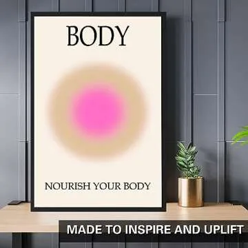 Mind Body Soul Print Positive Aura Posters For Room Aesthetic, Colorful Aura Poster Energy Wall Art Minimalist Print Aesthetic Wall Decor Posters for Bedroom Energy Spiritual 11x17 LAMINATED, No Frame