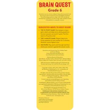 Brain Quest 6th Grade Smart Cards Fun Learning Experience