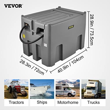 VEVOR Portable Diesel Tank - 116 Gallon Capacity Fuel Tank