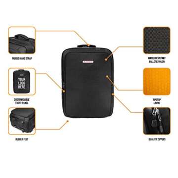 JetPack Remix DJ Backpack for DVS, Mobile, or Club Gig Set, Bag Carry Laptop, Stand, Midi Controller, Tablet, Headphone, Vinyl Records, USB Mobile Devices, Needle Case, Cables, Microphone & More