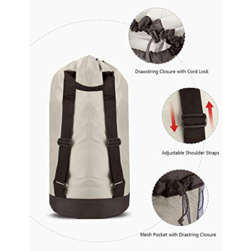 Dalykate Laundry Bag with Adjustable Straps for College
