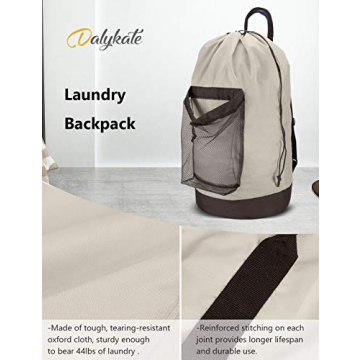 Dalykate Laundry Bag with Adjustable Straps for College