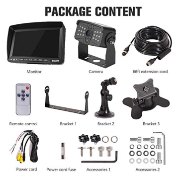 DALLUX Truck Backup Camera Kit with 7 Inch Monitor