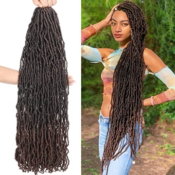 Soft New Faux Locs 36-Inch Ombre Crochet Hair - Lightweight & Easy to Install! 6 Pack