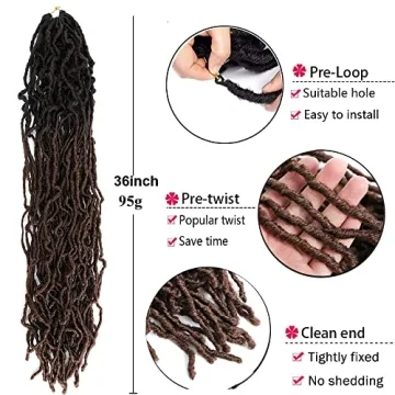 Soft New Faux Locs 36-Inch Ombre Crochet Hair - 6 Pack