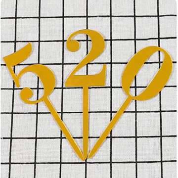Shiny Acrylic Number Cake Toppers for Celebrations