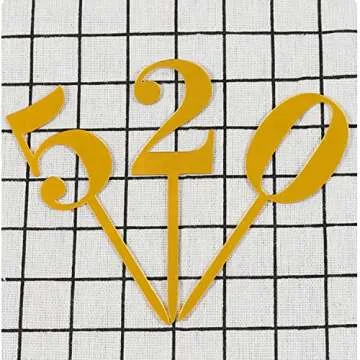 Shiny Acrylic Number Cake Toppers for Celebrations