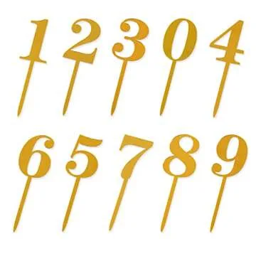 Shiny Acrylic Number Cake Toppers for Celebrations