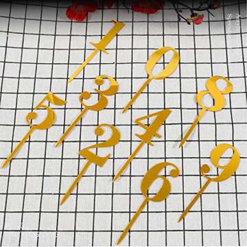 Shiny Acrylic Number Cake Toppers for Celebrations