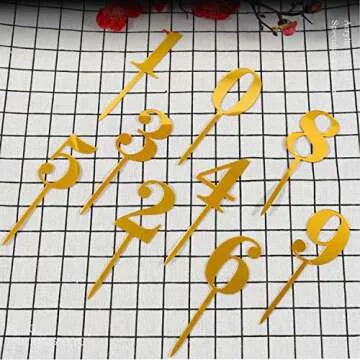 Shiny Acrylic Number Cake Toppers for Celebrations