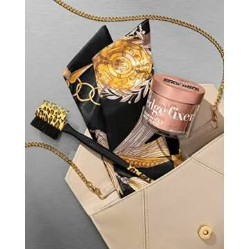 KISS Colors & Care 3-in-1 Professional Edge Styler Plus with Case - Slip-Free Rubber Grip, 100% Boar Bristles, Fine Tooth Comb, Pin Tail Tool, & Protective Case, Versatile & Ultra-Functional, Smooth & Sleek Styling