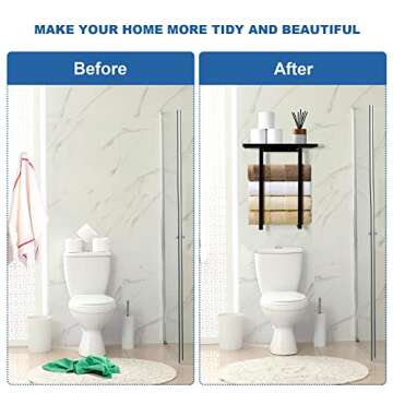 Stylish Wall Mounted Towel Racks with Wooden Shelf