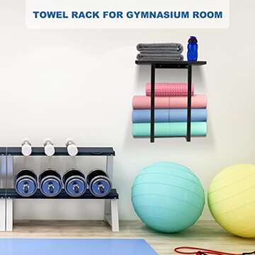 Stylish Wall Mounted Towel Racks with Wooden Shelf