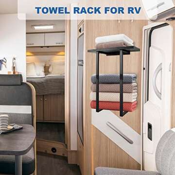 Stylish Wall Mounted Towel Racks with Wooden Shelf