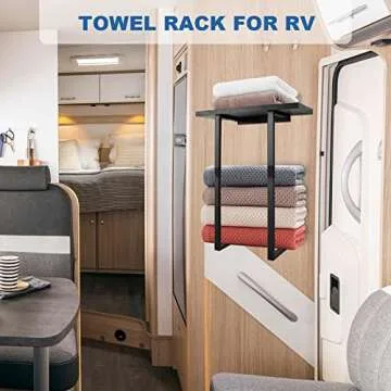 Stylish Wall Mounted Towel Racks with Wooden Shelf