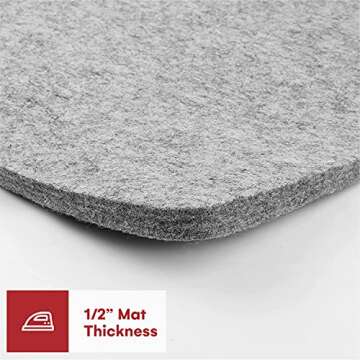Precision Quilting Tools 17" x 24" Wool Ironing Mat for Quilting - 100% New Zealand Wool Pressing Pa...