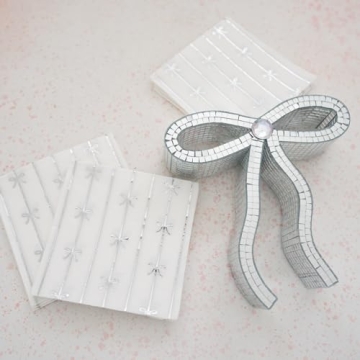 Silver Bow Small Paper Napkins | Perfect for Parties and Events