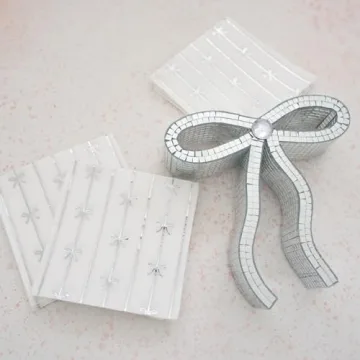 Silver Bow Small Paper Napkins | Perfect for Parties and Events