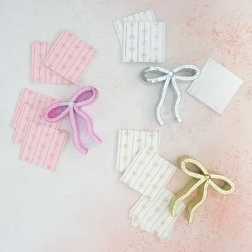 Silver Bow Small Paper Napkins | Perfect for Parties and Events