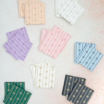 Silver Bow Small Paper Napkins | Perfect for Parties and Events