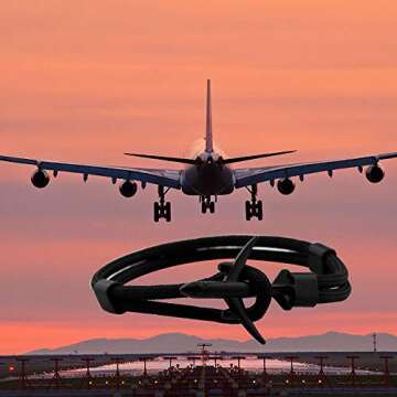 TGBJE Airplane Bracelet Pilot Jewelry Flight Attendants Gift Traveller Gift Aviation Gift (black plane)