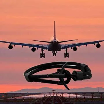 TGBJE Airplane Bracelet Pilot Jewelry Flight Attendants Gift Traveller Gift Aviation Gift (black plane)