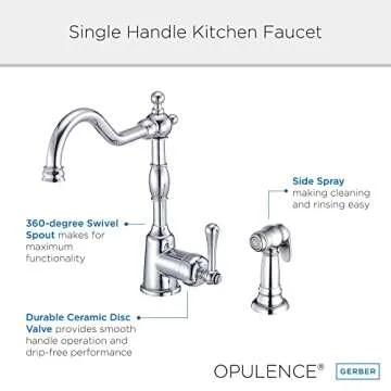 Gerber D401157BS Kitchen Faucet Satin Black for Modern Homes