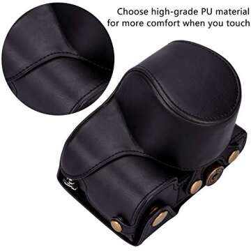 Hargedis XEVN for sony a6400 case,for sony a6300 case,Premium PU Full Body Leather Camera Case Bag for sony alpha a6300 a6000 a6100 a6400 Fit 16-50mm Lens with camera Shoulder Strap(Black)