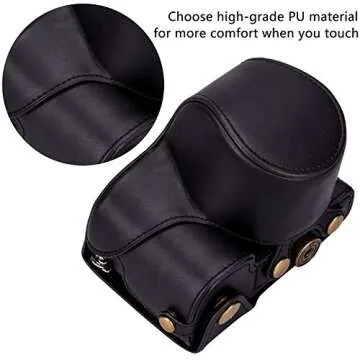 Hargedis XEVN for sony a6400 case,for sony a6300 case,Premium PU Full Body Leather Camera Case Bag for sony alpha a6300 a6000 a6100 a6400 Fit 16-50mm Lens with camera Shoulder Strap(Black)