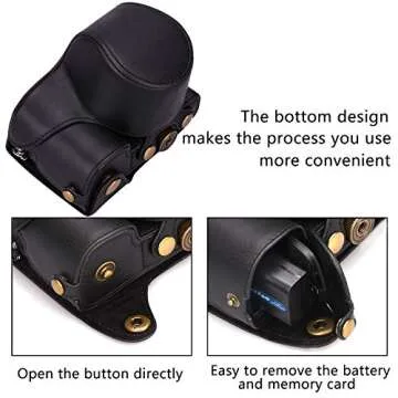 Hargedis XEVN for sony a6400 case,for sony a6300 case,Premium PU Full Body Leather Camera Case Bag for sony alpha a6300 a6000 a6100 a6400 Fit 16-50mm Lens with camera Shoulder Strap(Black)