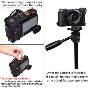 Hargedis XEVN for sony a6400 case,for sony a6300 case,Premium PU Full Body Leather Camera Case Bag for sony alpha a6300 a6000 a6100 a6400 Fit 16-50mm Lens with camera Shoulder Strap(Black)