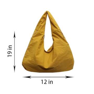 Women's Solid Color Textured Draped Tote Bag, Fashion Large Capacity Minimalist Versatile Shoulder B...