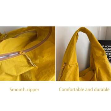 Women's Solid Color Textured Draped Tote Bag, Fashion Large Capacity Minimalist Versatile Shoulder Bag (Red)