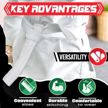 Taekwondo Uniform White Belt for Women - Judo Belt Women Jiu Jitsu Gi Karate Belt Martial Arts Training Equipment White Belts for Men - 220cm Aikido Gi Bjj White Belts Womens Jiu Jitsu Gi Tkd Belt