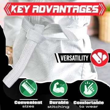 Premium White Jiu Jitsu Belt for Women and Men - 220cm Martial Arts Gear