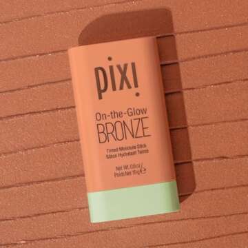 Pixi On-the-Glow Bronze - RichGlow, Hydrating Tinted Moisture Bronzer Stick with Ginseng, Aloe Vera & Fruit Extracts, For Cheeks & Lips, 19g / 0.6oz, Paraben-Free