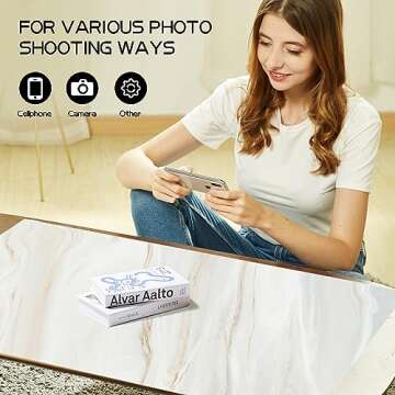 EOAJAFOU 3PCS Double Side Photo Backdrop Papers, 34x22Inch Food Photography Backdrops Paper, Waterpr...