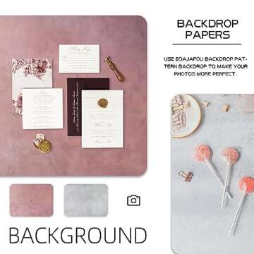 EOAJAFOU 3PCS Double Side Photo Backdrop Papers, 34x22Inch Food Photography Backdrops Paper, Waterproof Backdrop for Small Product Jewelry Cosmetics Beauty Skincare Makeup Table Top Shooting Prop